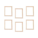 Exceart 6Pcs 1/12 Wood Dollhouse Furniture Unfinished Mini Photo Frame Artificial Miniature Scene Model DIY Wall Art Painting Toys for Nursery Room EXCEART