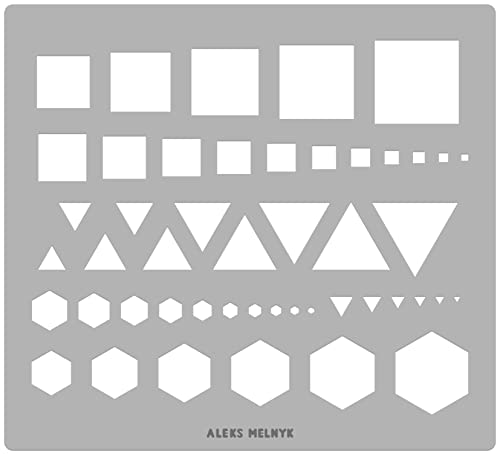 Aleks Melnyk #207 Metal Triangle Template, Square Stencil, Triangle Master, Art Hexagon Tool, Isometric Drawing Template, Lapidary, Cabochons, - WoodArtSupply