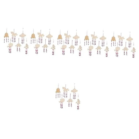 Yardwe 36 Sets DIY Wooden Wind Chime Stocking Stuffers Unfinished Wind Chimes Build Wind Chime kit Whale Windchime Kids Art Toys Toddler Gift Hanging Yardwe