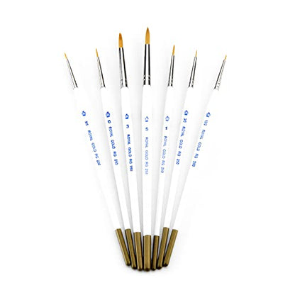 Royal Gold Royal & Langnickel Detail Artist Brush Set, 7pc - WoodArtSupply