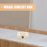 VILLCASE Unfinished Wood Box with Lid, Wood Brooch Jewelry Display Showcase Desktop Badge Earrings Bracelet Holder Necklace Container Rings Organizer VILLCASE