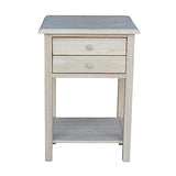 International Concepts Lamp Table, Wood, Unfinished IC International Concepts