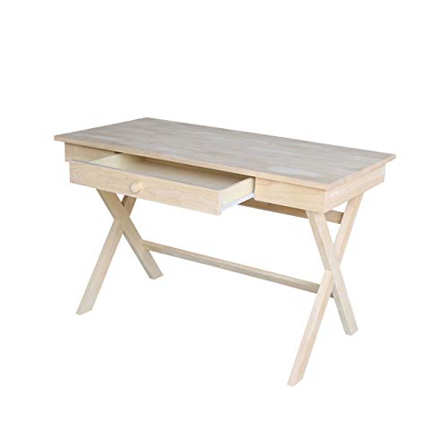 International Concepts Cross Leg Desk, Unfinished - WoodArtSupply