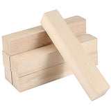 ZOENHOU 6 PCS 12 x 2 x 2 Inches Basswood for Carving, Premium Unfinished Basswood Carving Whittling Blocks, Balsa Wood Blocks for Whittling Carving ZOENHOU