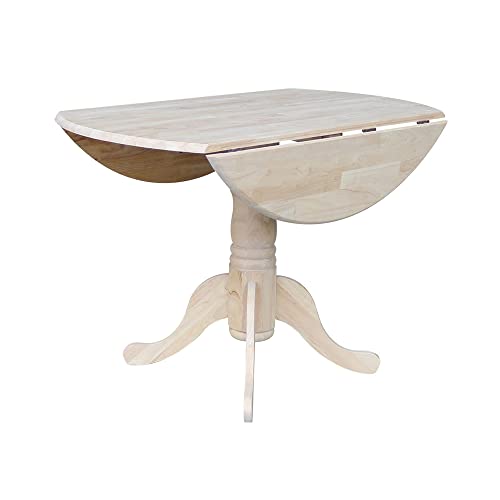 "International Concepts 42-Inch Dual Drop Leaf Table, Unfinished