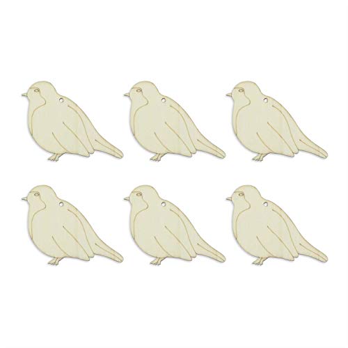 20-Pack Wooden Bird Shaped Cutouts Hanging Wood Sign for DIY Crafts (3.35 x 2.64 x 0.1 in) - WoodArtSupply