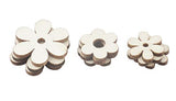 ALLinONE Flower Shape Unfinished Wood Cut Slices for for DIY Craft Decoration (Mixed Size) ALLinONE