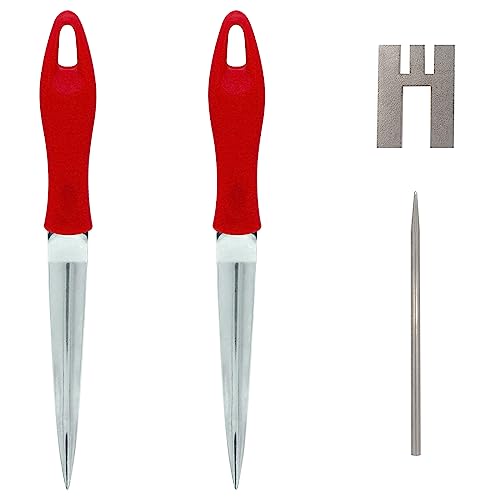 4 Pcs Wicker Weaving Tool Set, Stainless Steel pick knife with Non-Slip Silicone Handle Cover, Rattan closing frame and closing pin, Prying Tool for