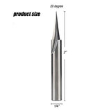 Jiiolioa V21201 20 Degree Profile Bit V Groove Engraving Router Bit 1/4" Shank 1/4"X2" Jiiolioa