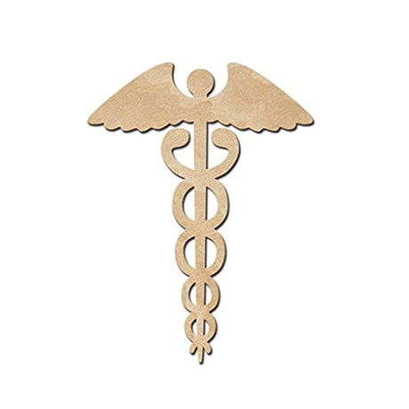 Caduceus Wood Cutouts for crafts, Laser Cut Wood Shapes 5mm thick Baltic Birch Wood, Multiple Sizes Available Elliefont Styles