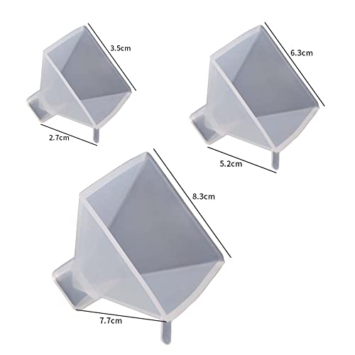3 Pack Pyramid Candle Mold Pyramid Mold Resin Releasing Pyramid Casting Mold Soap Making Molds Silicone Mold for Candle Home Decorate Mold Candle ESEDAGE
