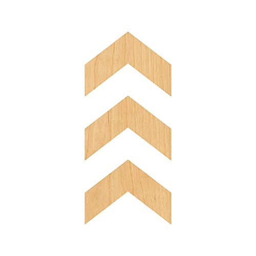 Unfinished Baltic Birch Wood for Crafts - Chevron Laser Cut Out Wood Shape Craft Supply - Various Size from 2 - 20 Inch, 1/8 Inch Thichness