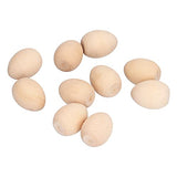 10PCS Unfinished Wooden Eggs Easter Unpainted Egg Model Flat Bottom Craft Eggs for DIY,Easter Display,Easy to Paint and Decorate BFYDOAA