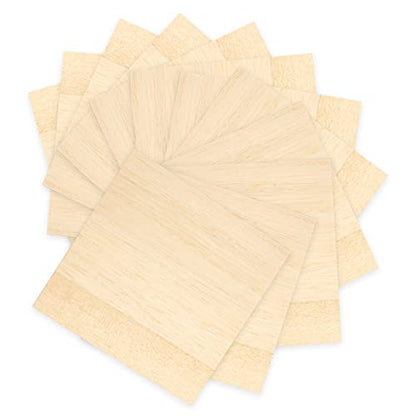 25 Pack Basswood Sheets for Crafts - 4 x 4 x 1/12 Inch - 2mm Thick Plywood Sheets Unfinished Squares Bass Wood Boards for Laser Cutting, Wood - WoodArtSupply