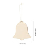 Healifty 10Pcs Unfinished Christmas Wooden Ornaments Bell Wood Cutouts Wood Slices for Christmas Trees Hanging Decorations Healifty