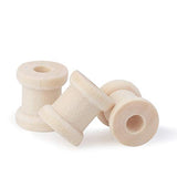 OLYCRAFT 300PCS Wooden Spools for Crafts 1/2 x 1/2 Inch Mini Unfinished Wooden Spools Natural Wooden Spools Wire Weaving Bobbins Wooden Natural OLYCRAFT