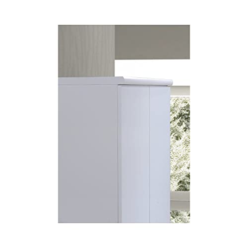 HODEDAH IMPORT Hodedah 2-Door Armoire with 4-Shelves Wardrobe, 17"D x 31.5"W x 73"H, White