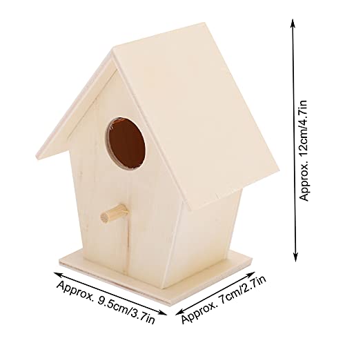 DIY Bird Feeder Houses, Wooden Bird House Unpainted Unfinished Birdhouse Hanging Bird House Hanging Birdhouse for Decorations Indoors Gardens(Single - WoodArtSupply