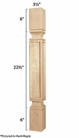 Osborne Square Mission Island Post in Rubberwood (Set of Four), Unfinished Wood Posts for Kitchen Island, Counter Height Table, Bathroom Vanity & Osborne Wood Products