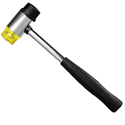 Rubber Mallet Non-Marking Rubber Mallet Hammer Steel Pipe Mallet with Non-Slip Rubber Handle for DIY Projects Crafts Woodworking and Flooring