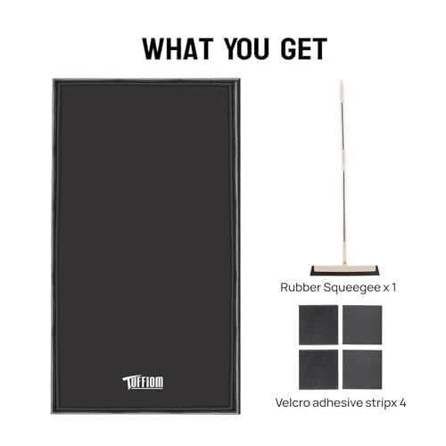 TUFFIOM 9'x 20' Containment Mat w/Squeegee, Garage Floor Mats for Under Car, Heavy Duty Waterproof Car Parking Mats for Snow Ice Rain Mud Oil TUFFIOM