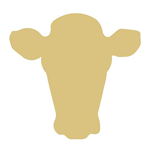 Heifer Cutout Unfinished Wood Cow Country Farm Door Hanger MDF Shape Canvas Style 2 (12")