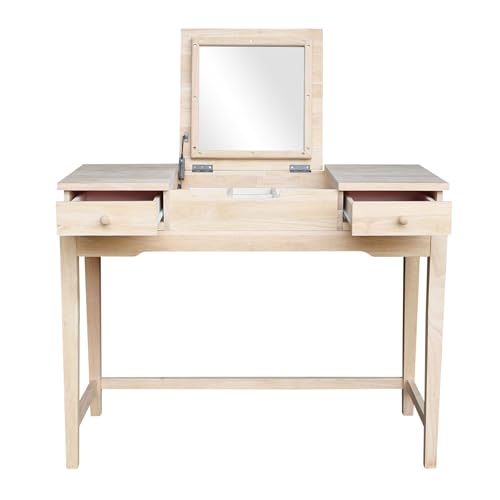 International Concepts, Unfinished Vanity Table with Bench IC International Concepts