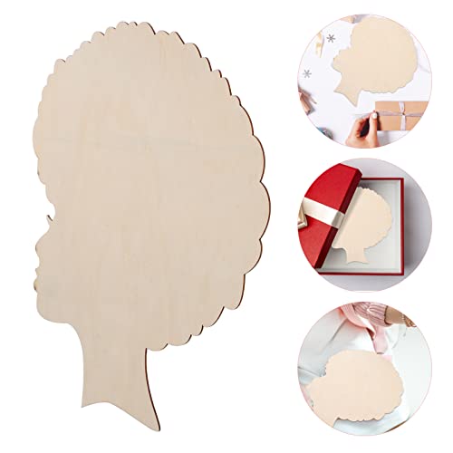 SEWACC Mother's Day Wood Chips DIY Ladies Gift Mother and Son Gifts Mother s Day Crafts Wreath African Girl Wooden Cutouts Girl Mom Gifts Wreath Head - WoodArtSupply