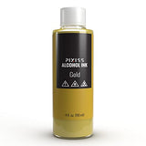 Silver and Gold Alcohol Ink for Resin - Metallic Alcohol Ink Silver and Gold Colors 4-Ounce for Epoxy Resin, Tumblers, Resin Art, Alcohol Ink Paper, Pixiss