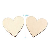 LIOOBO 100pcs Blank Wood Slices Woodsy Decor Wood Heart Embellishment Love Heart Ornament Blank Wood Heart Cutouts Heart Wood Discs Valentine Hanging LIOOBO