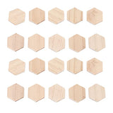 25Pcs Unfinished Hexagon Wood Pieces Blank 38mm/1.5inch Wood Shape Slices Wooden Cutouts Slices for DIY Decorations Crafts HERCHR