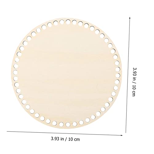 Ciieeo 10 Pcs Woven Bag Base Round Purse Knitted Tote Bag Woven Baskets DIY Wood Bag Bottom Crochet Basket Kit Basket Weaving Kit Wood Crocheting Bag Ciieeo