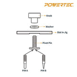 POWERTEC 71637 Universal Pro Router Circle Cutting Jig, Cutting Range of 10” to 53” POWERTEC