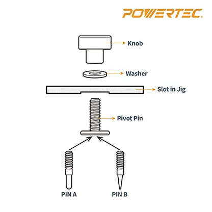 POWERTEC 71637 Universal Pro Router Circle Cutting Jig, Cutting Range of 10” to 53”