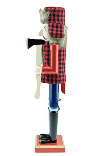 Clever Creations Lumberjack 15 Inch Traditional Wooden Nutcracker, Festive Christmas Décor for Shelves and Tables Clever Creations