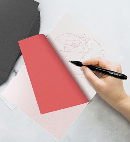 MyArtscape Graphite Transfer Paper, 20 Red Sheets - Wax Free - Erasable - Smudge-Free - Ideal for Drawing and Tracing - Premium Arts and Crafts - WoodArtSupply