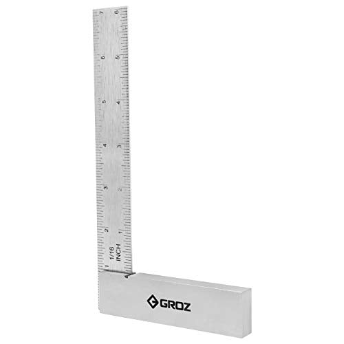 Groz 01143 6" Graduated Workshop Steel Square, 0.00028" Squareness Groz