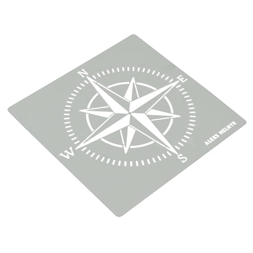 Aleks Melnyk #72 Compass Rose Stencil Small, Nautical Stencil for Painting on Wood, Template Craft Wood Burning, Pyrography, Painting and Engraving, - WoodArtSupply