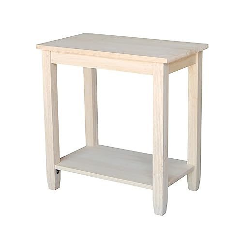 IC International Concepts Solano Accent Table, 24 in W x 14 in D x 25 in H, Unfinished IC International Concepts