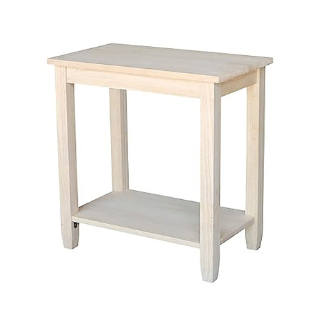 IC International Concepts Solano Accent Table, 24 in W x 14 in D x 25 in H, Unfinished IC International Concepts