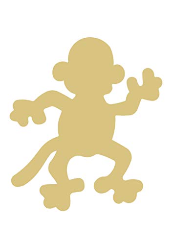 Monkey Cutout Unfinished Wood Nursery Kids Decor Zoo Animal MDF Shaped Canvas Style 2 Diverse Woodworking