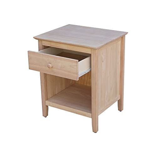 IC International Concepts Solid Wood Unfinished Nightstand IC International Concepts