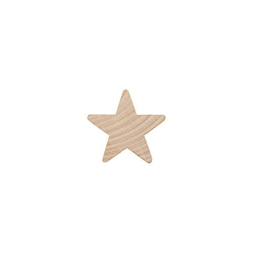 1” Wood Star, Natural Unfinished Wooden Star Cutout Shape (1 Inch) - Bag of 100