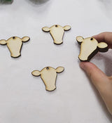 30pcs of Cow Head Wood Blanks, DIY Unfinished Earring Blanks,Cow Head Earring Blanks (2'') XIAOYUE