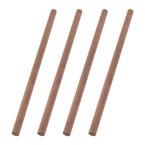 OLYCRAFT 4 Pcs Walnut Dowel Rods 15.7 inch Long Wood Sticks 0.7 inch Diameter Unfinished Round Sticks Wooden Carving Blocks Round Wooden Sticks for