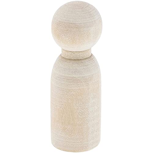 Wood Peg Dolls, Peg Doll Kit (1.77 in, 50-Pack) Bright Creations
