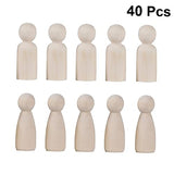 VILLCASE 40pcs DIY Wood Doll Nativity Toys for Kids Doll Bodies for DIY Unfinished Wooden Peg Dolls Painting Wood Figure Paint kit for Kids Wooden VILLCASE