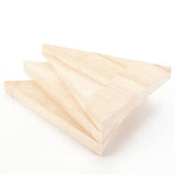 OLYCRAFT 3Pcs Unfinished Wooden Triangle Shaped Blocks Triangle Wooden Tray Plates Blank Wooden Cutouts Unpainted Wood Triangle Slices for Home OLYCRAFT