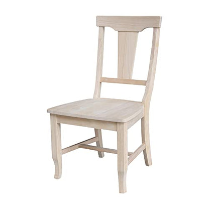 IC International Concepts Panel Back Chair, Unfinished - WoodArtSupply