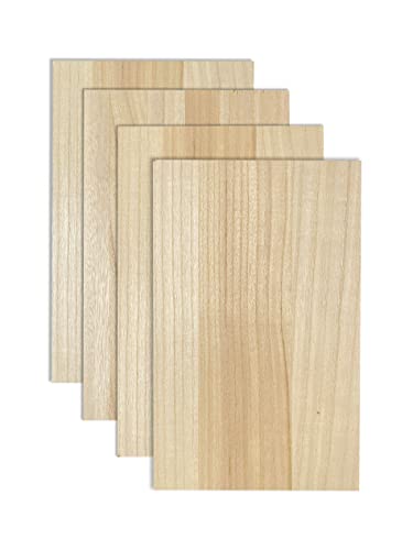4 Pack Veneered MDF Double Sided Paulownia Wood,MDF Core,6.4mm 1/4th Inch, 10"x16" Unfinished Wooden Canvas Boards Signs for Engraving Painting Cregugua